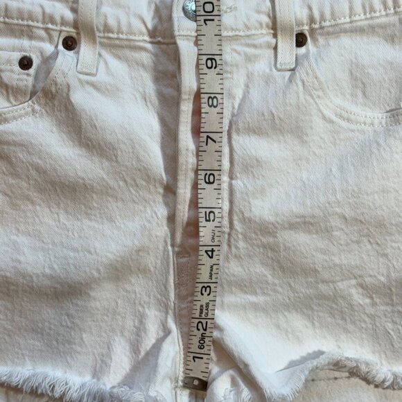 Levi's 501 women's white denim button fly cut off Daisy Duke shorts sz 29 - Picture 6 of 14